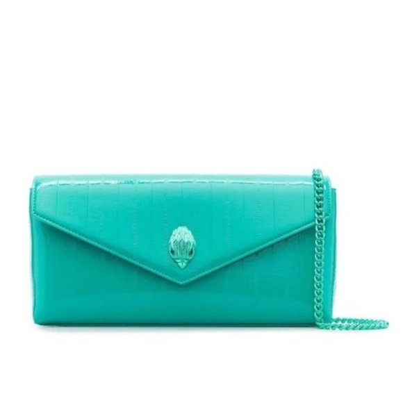 Kurt Geiger London Patent Leather Convertible Clutch Crossbody Shoulder Bag NWT